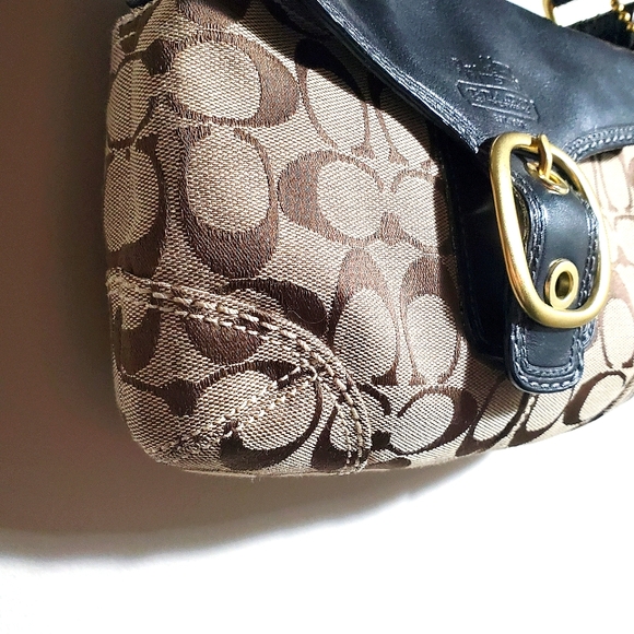 COACH Bleecker | Coach Shoulder Bag HO773-11441 Khaki Monogram Bleecker Leather - Picture 3 of 16